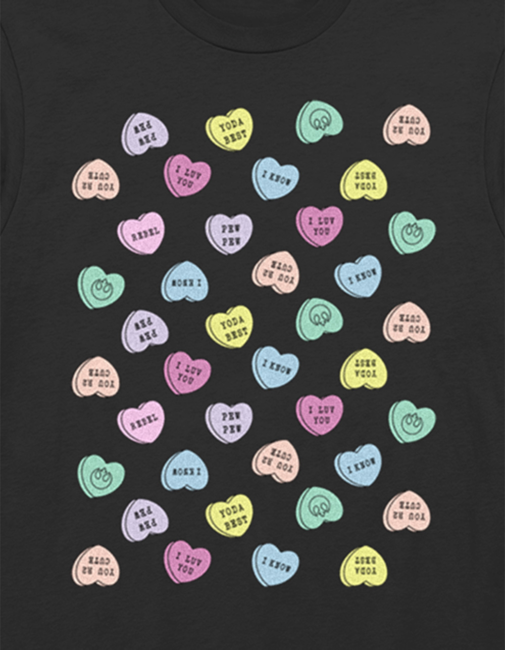 STAR WARS Candy Hearts Unisex Tee - BLACK