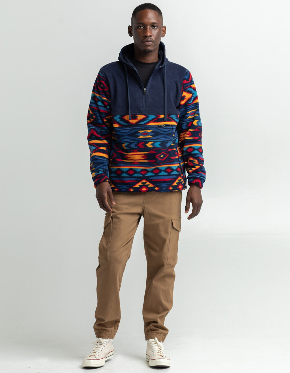 RSQ Printed Polar Mens Fleece Hoodie - NAVY | Tillys