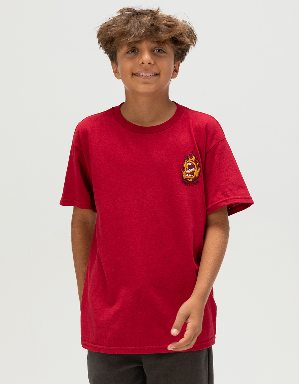 SANTA CRUZ Ringed Scream Boys Tee - RED