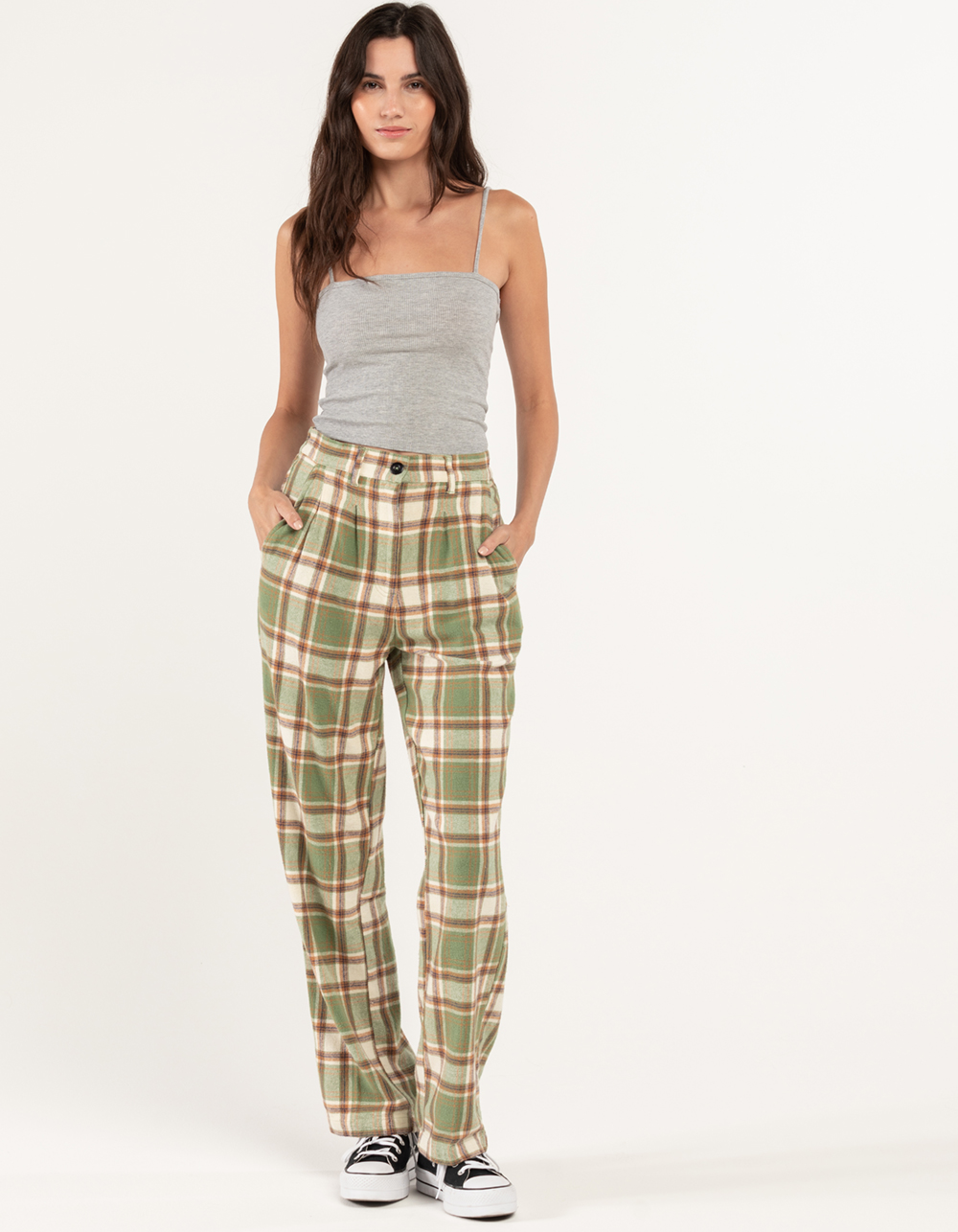 OBEY Pia Womens Flannel Pants GREEN COMBO Tillys