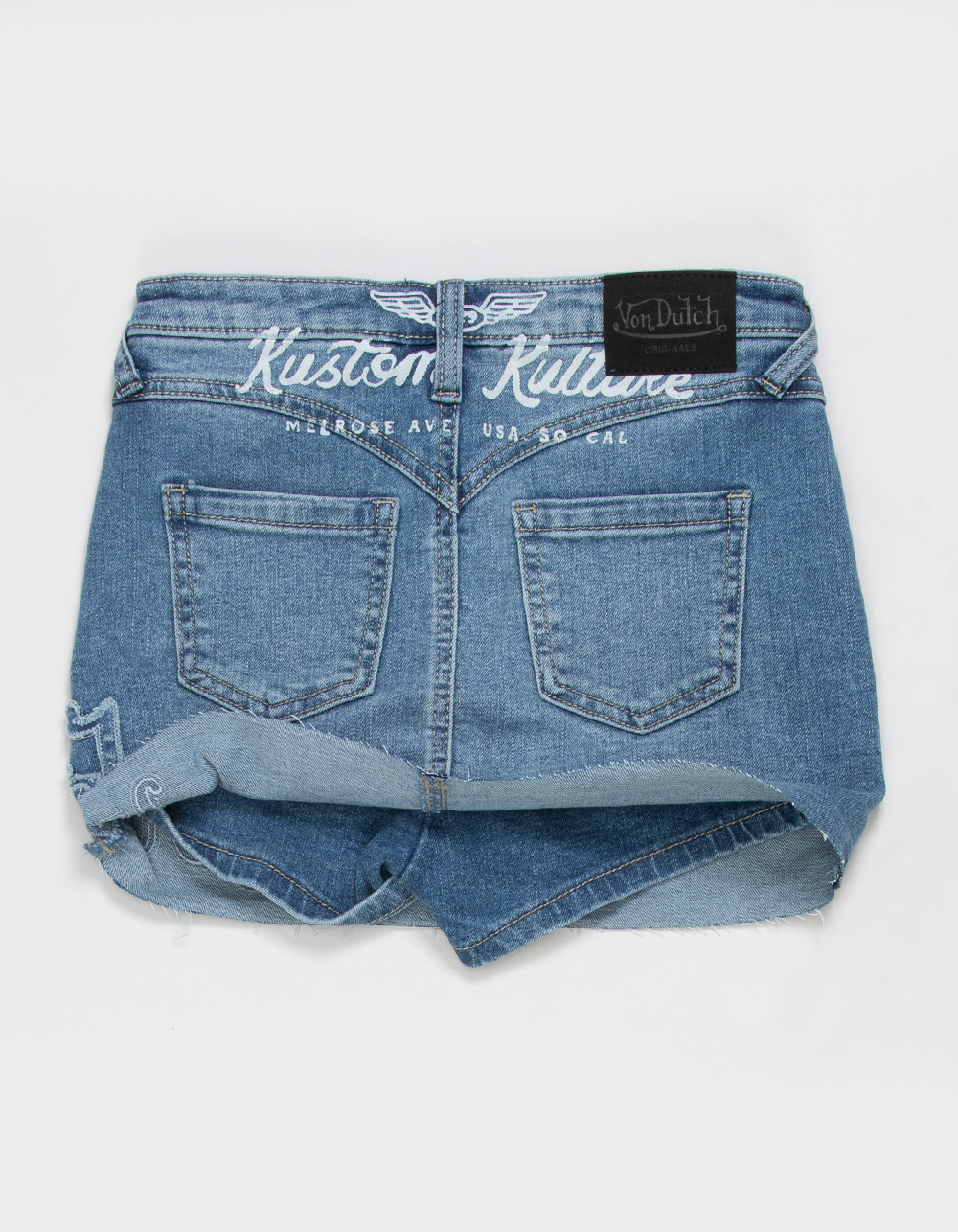 VON DUTCH Girls Denim Skort - MEDIUM WASH