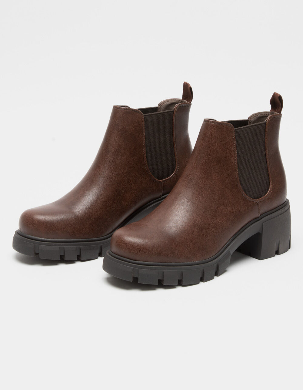 Chunky Chelsea Womens Boots - BROWN |