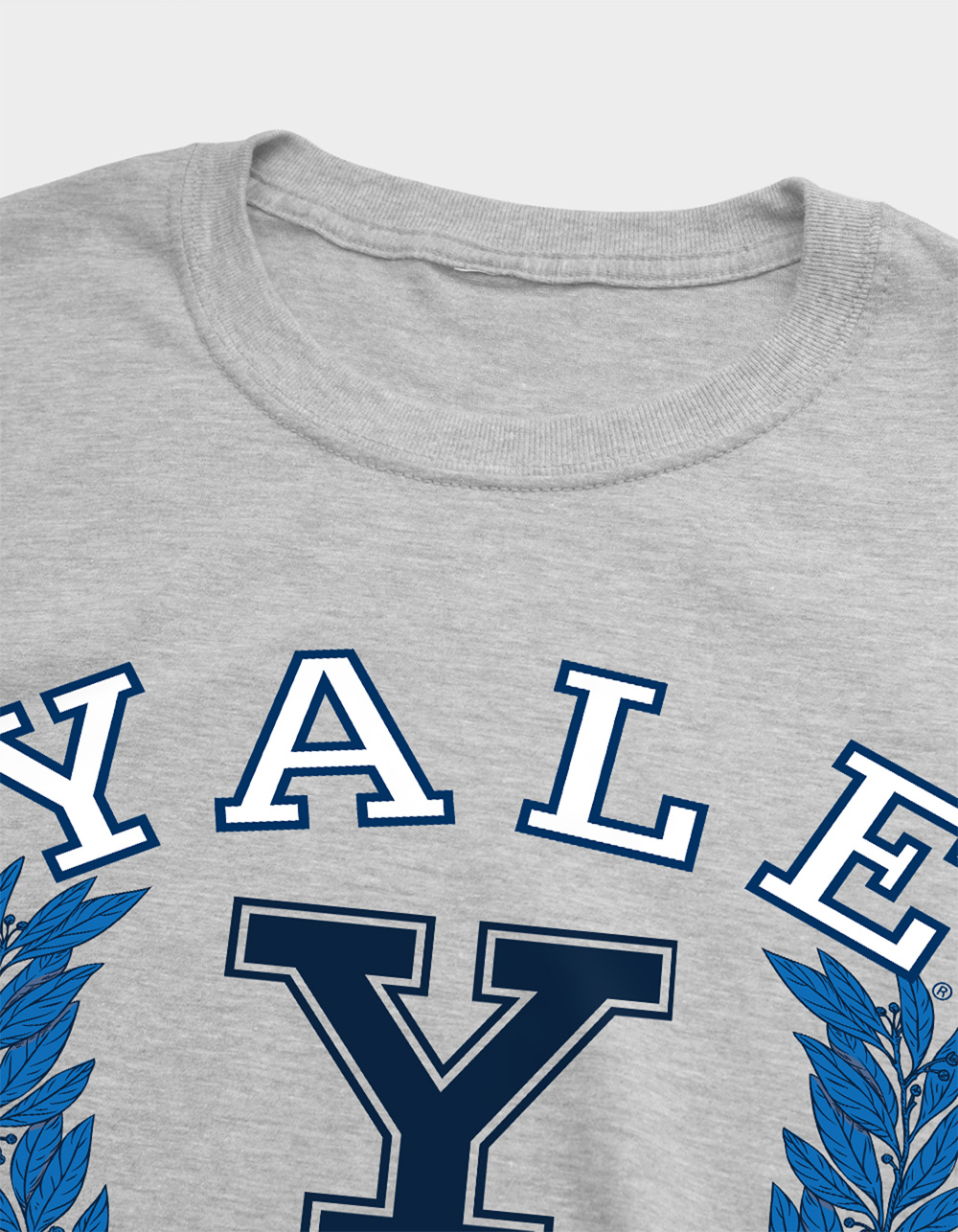 YALE UNIVERSITY Laurels Dark Mens Tee - HEATHER GRAY