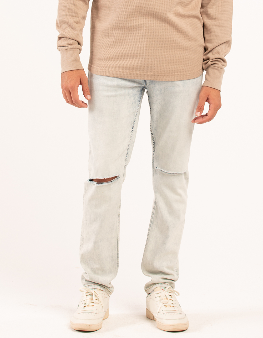 RSQ Mens Skinny Vintage Flex Jeans - LIGHT DESTRUCT
