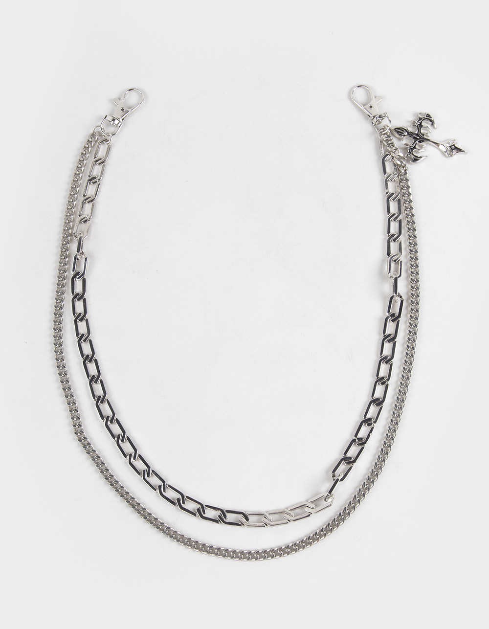 RSQ Mens Double Link Wallet Chain - SILVER