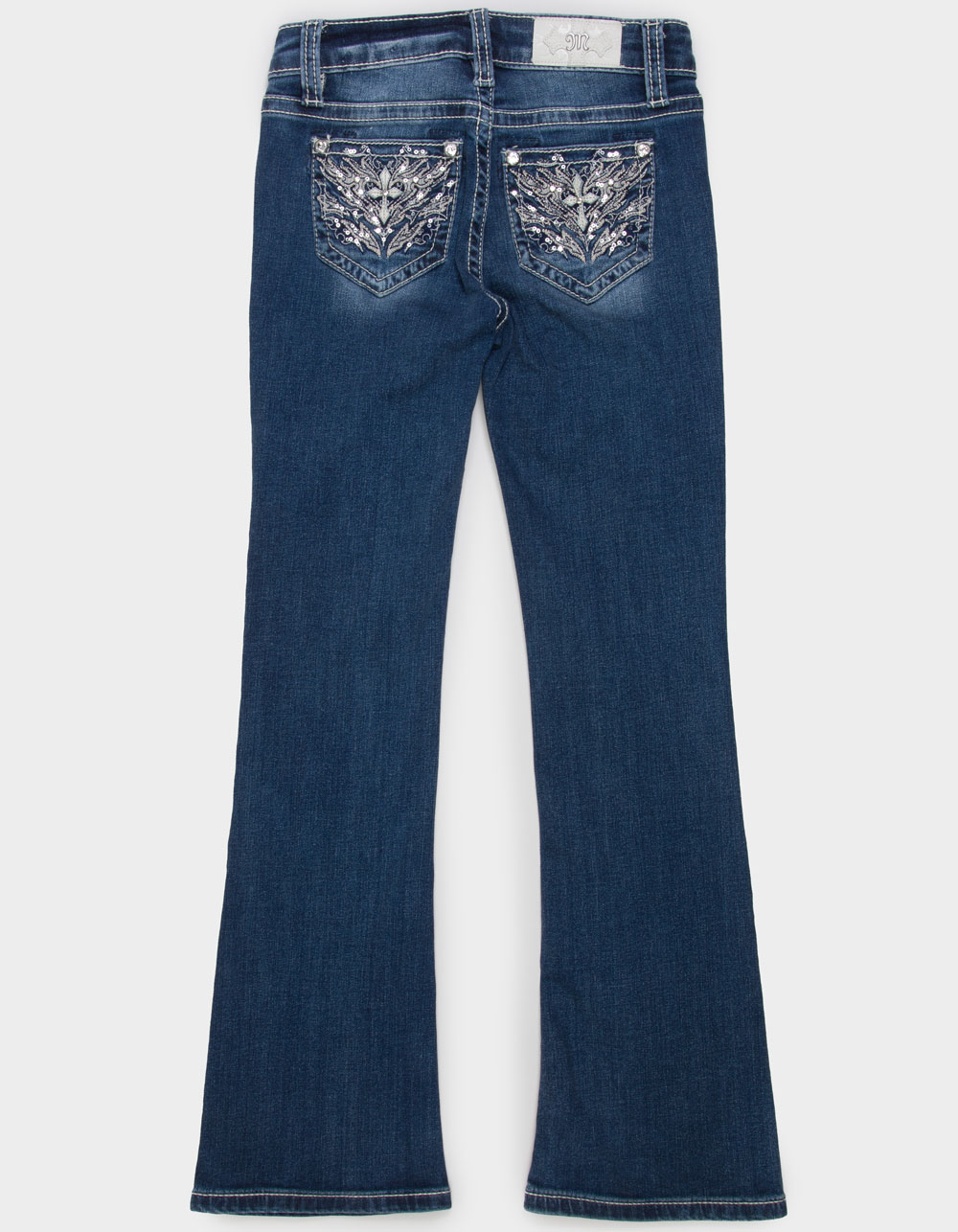 MISS ME Cross Girls Mid Rise Bootcut Jeans - Dark Wash
