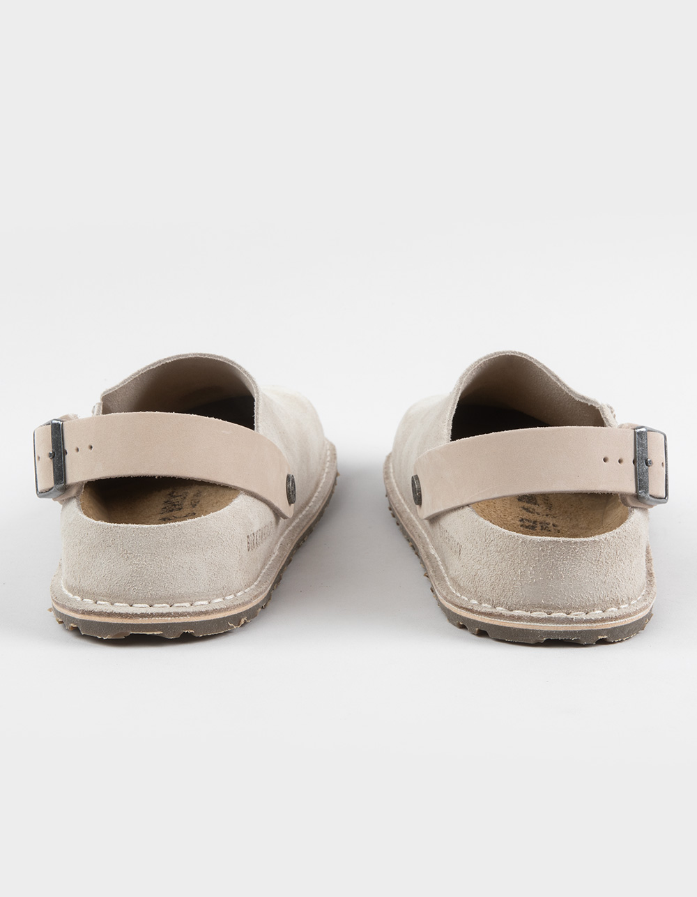 BIRKENSTOCK Lutry Premium Suede Mens Clogs - LIGHT GRAY