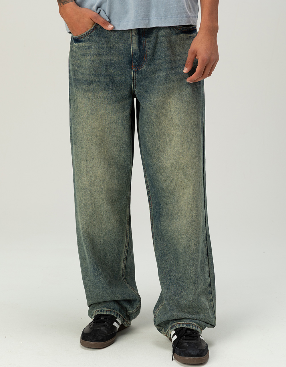 RSQ Mens Baggy Jeans - MEDIUM STONE