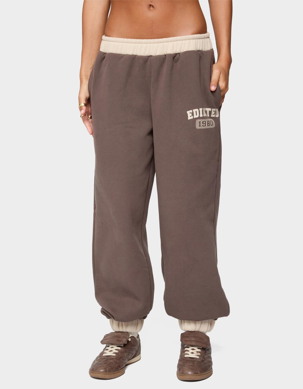Edikted 1980 Sweatpants - BROWN
