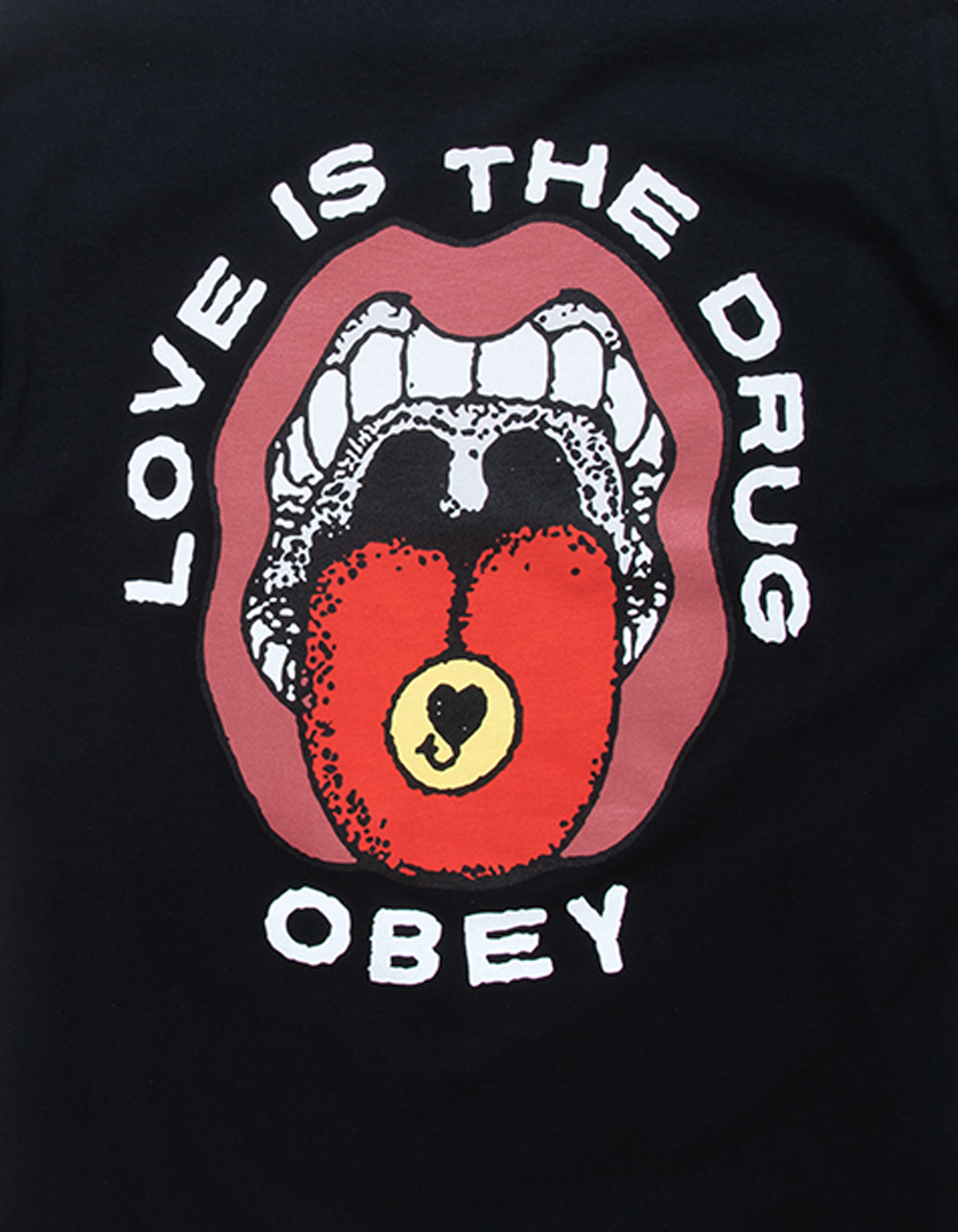 OBEY Love Is The Drug Mens Tee BLACK Tillys