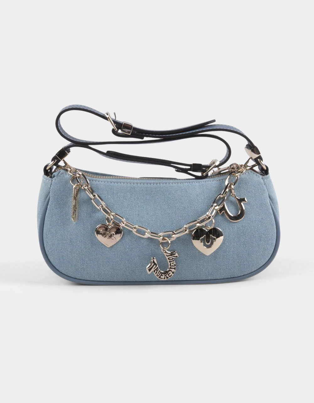 TRUE RELIGION Horseshoe Chain Shoulder Bag - DENIM