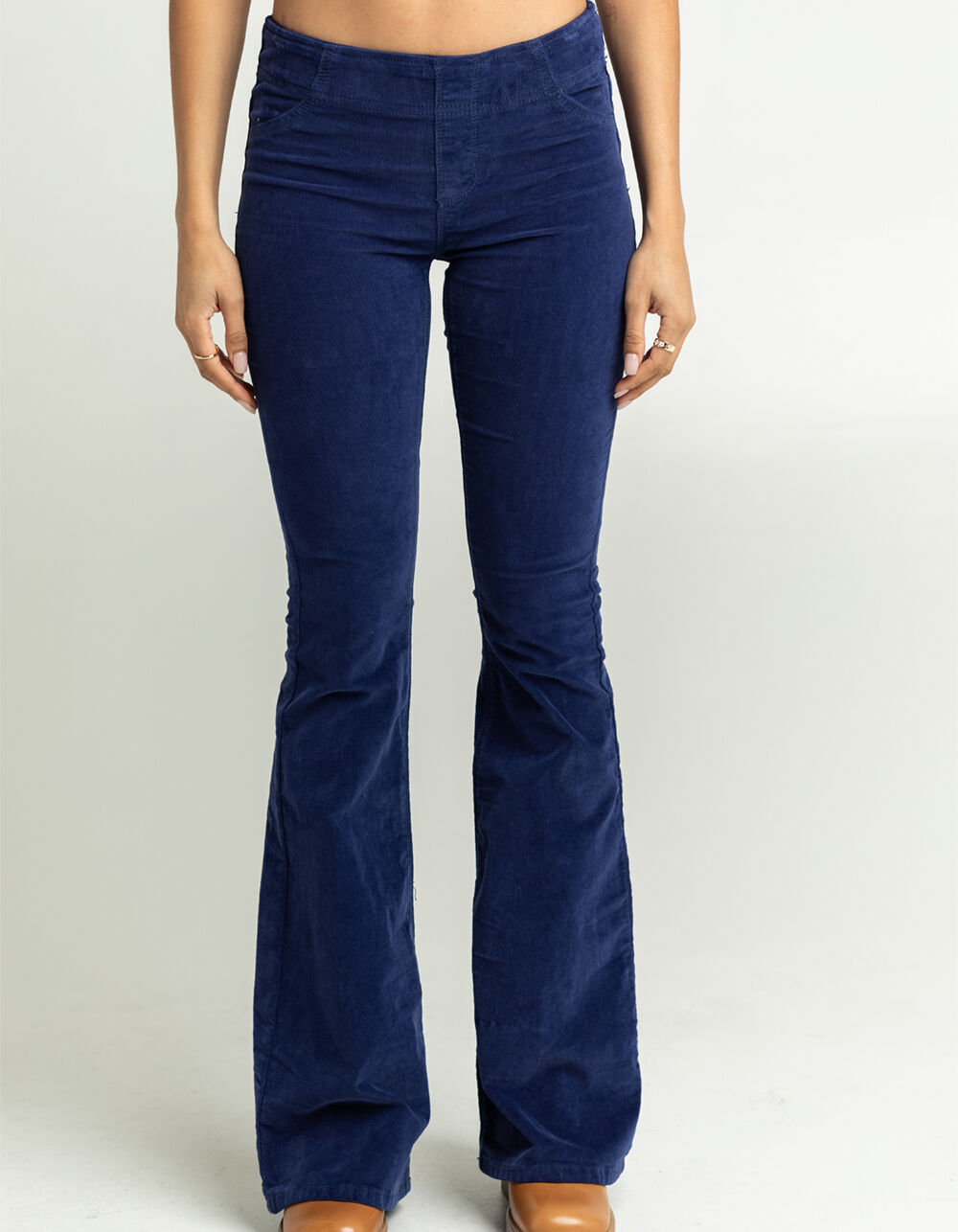 FREE PEOPLE Pull On Corduroy Flare Womens Pants - BLUE | Tillys