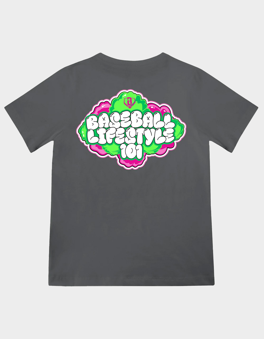BASEBALL LIFESTYLE 101 Cotton Candy Sour Apple Boys Tee - GRAY