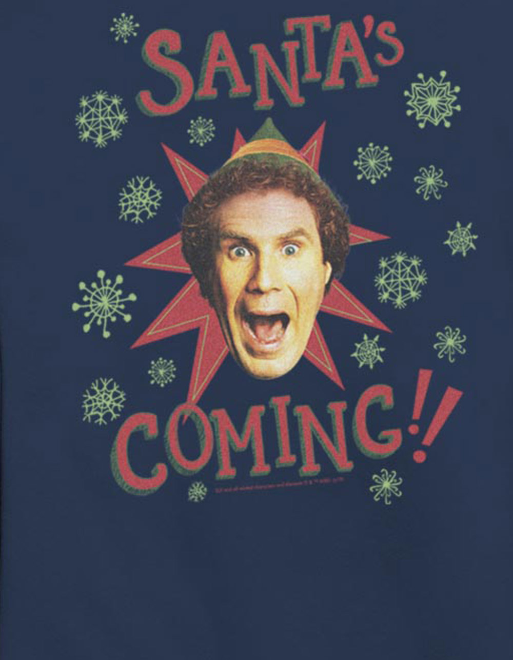 ELF Santa's Coming Unisex Crewneck Sweatshirt - NAVY