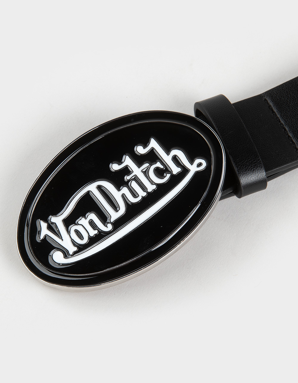 VON DUTCH Enamel Plaque Buckle Belt - BLACK