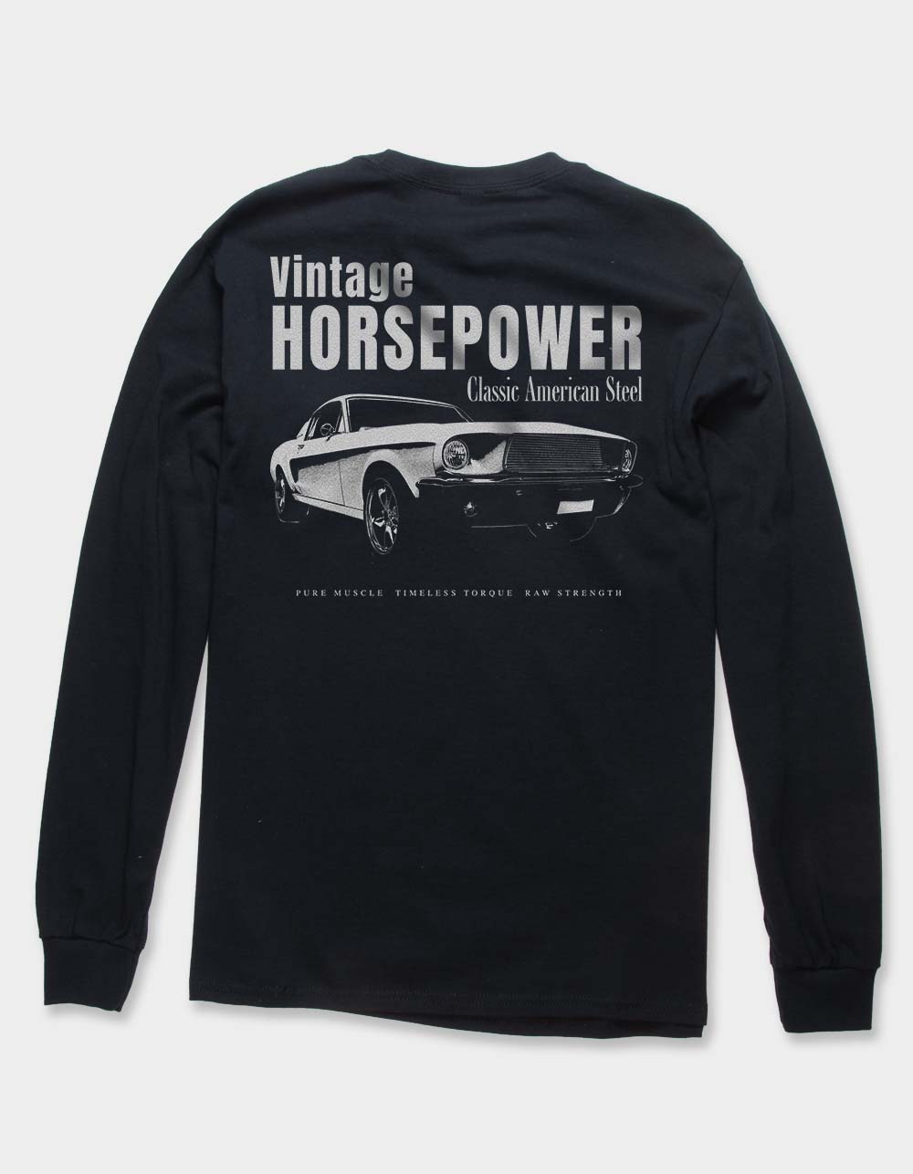 AUTO Vintage Horsepower Unisex Long Sleeve Tee - BLACK