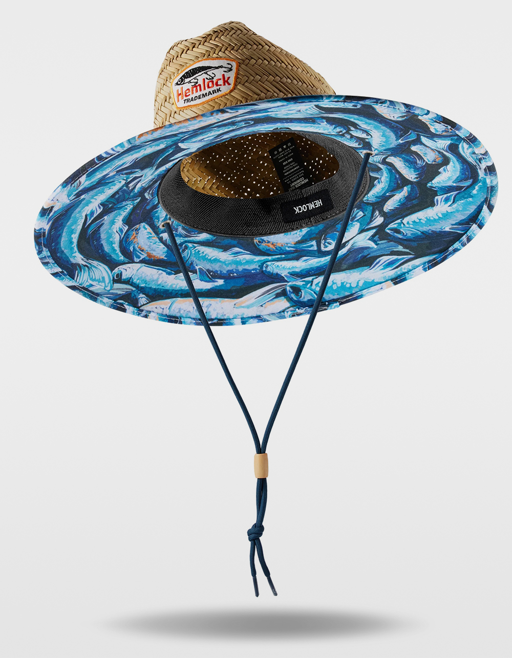 HEMLOCK HAT CO. Blue Fish Lifeguard Straw Hat - NATURAL