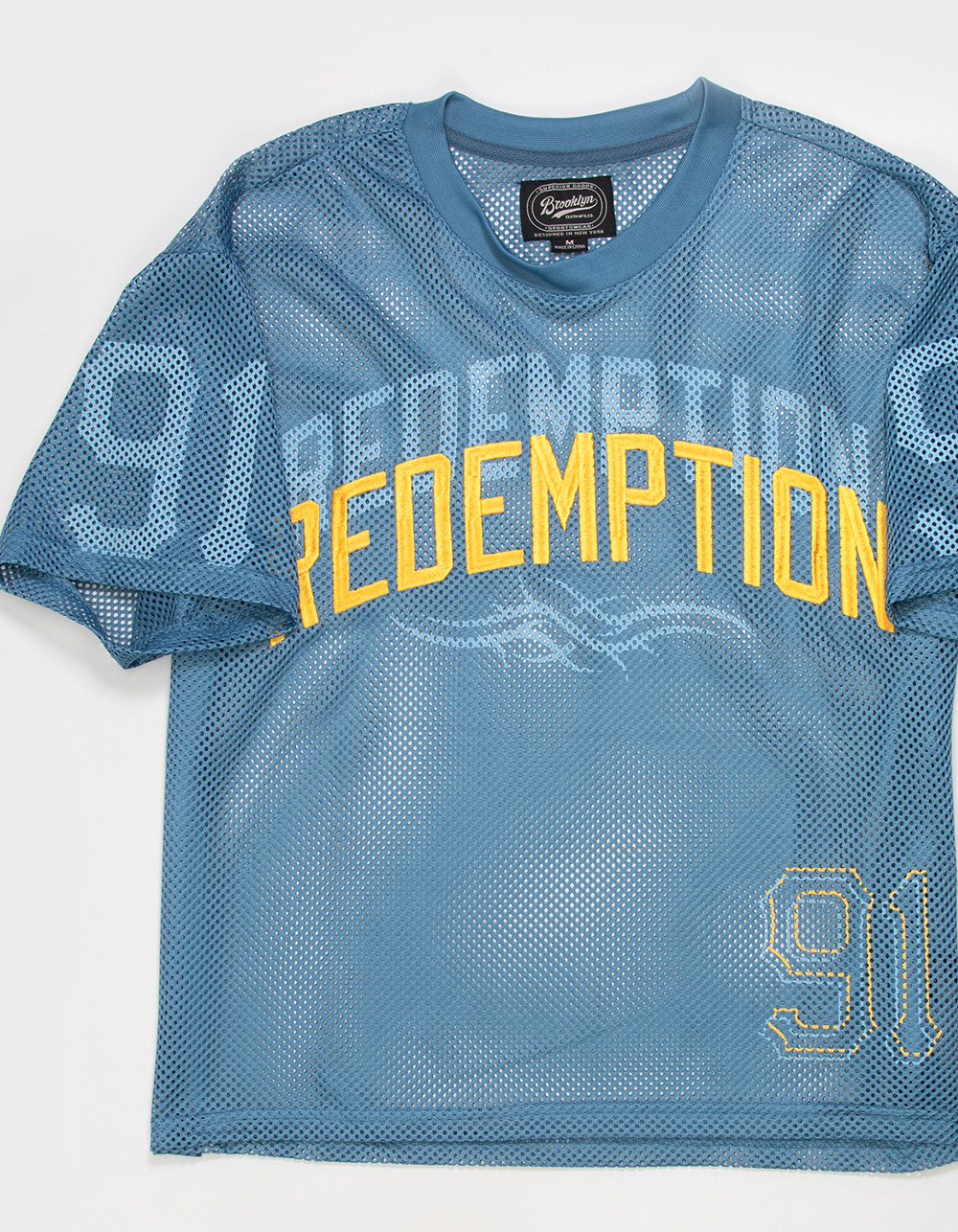 BROOKLYN CLOTH Redemption Open Mesh Mens Tee - BLUE