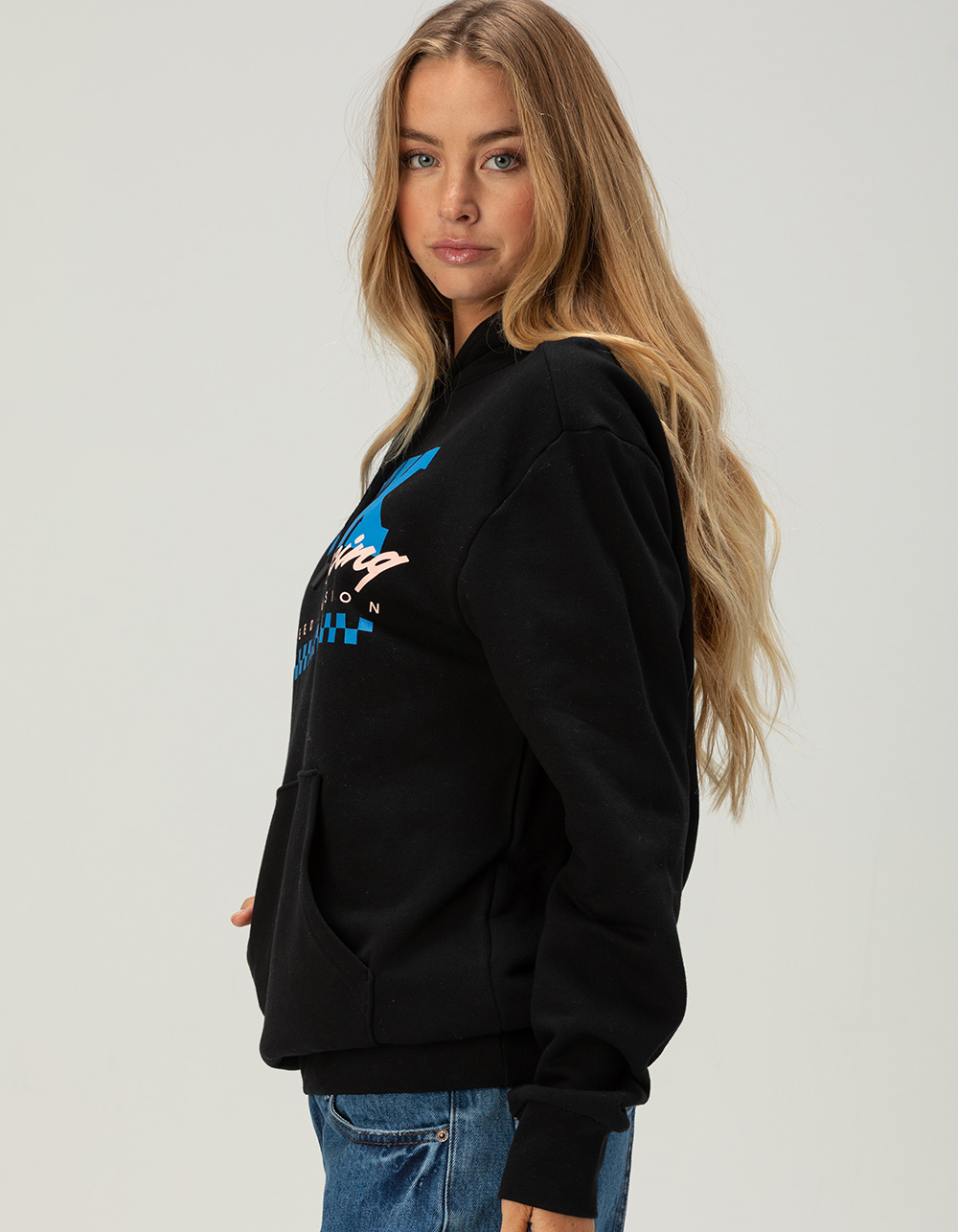 FOX Checker Womens Hoodie - BLACK