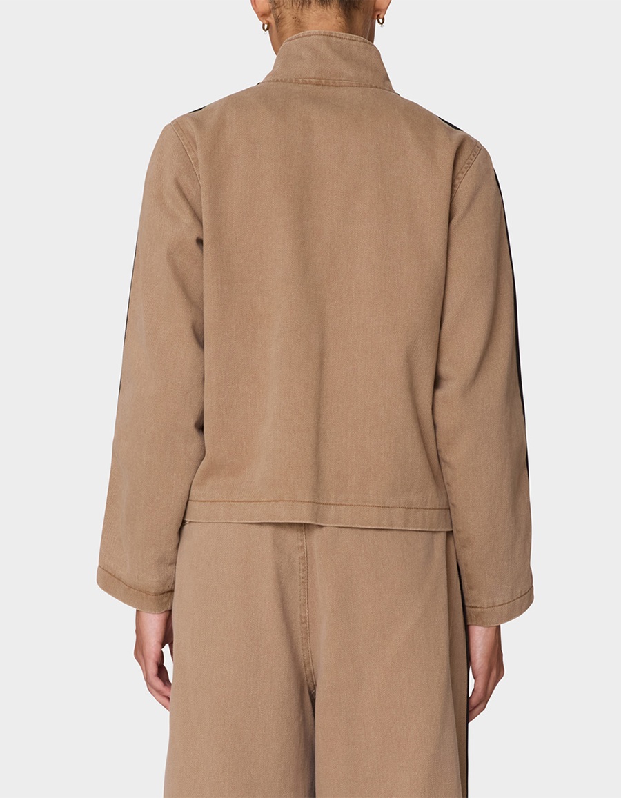 OBEY Astrid Stripe Womens Jacket - LIGHT BROWN