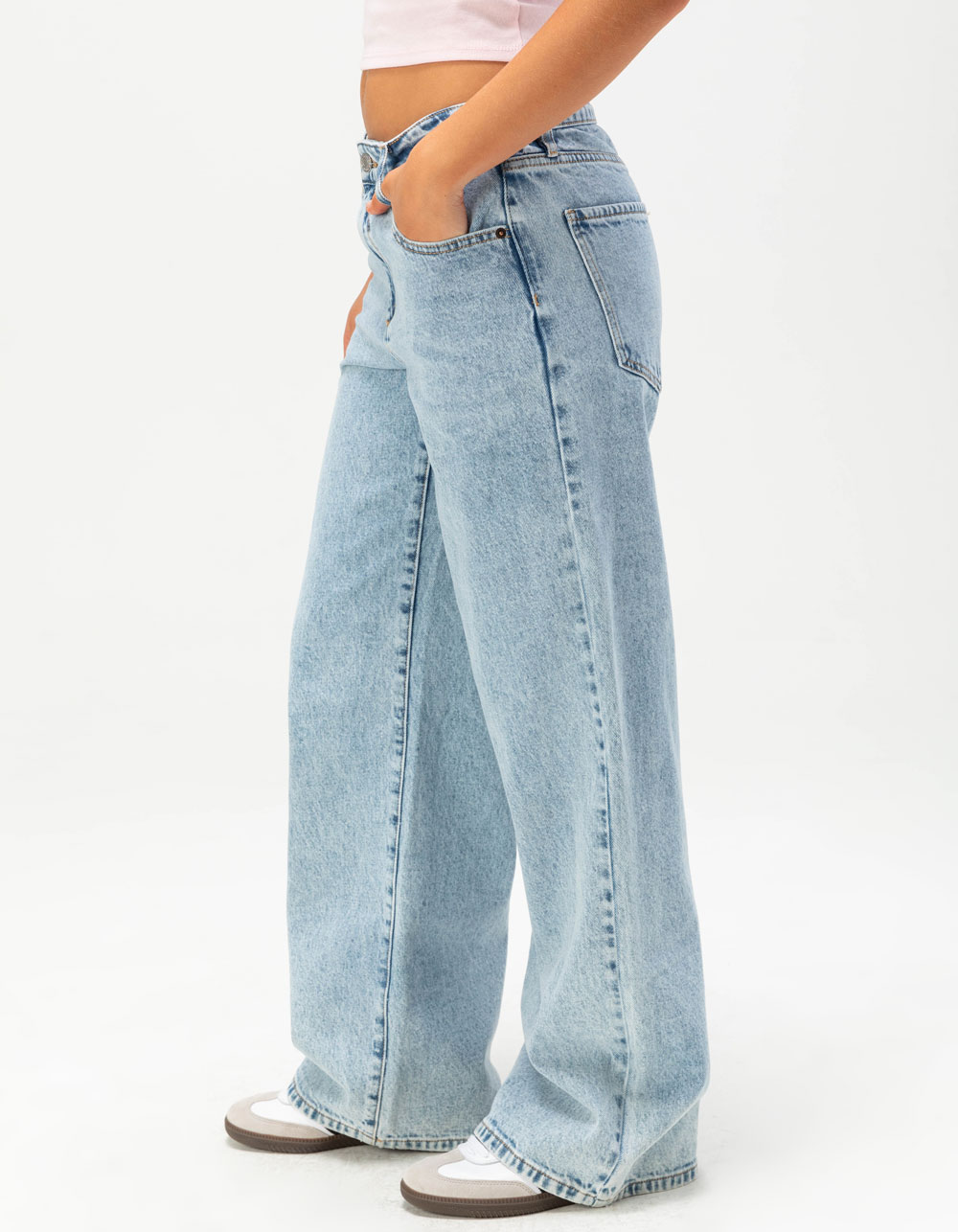 RSQ Womens High Rise Baggy Jeans - LIGHT VINTAGE