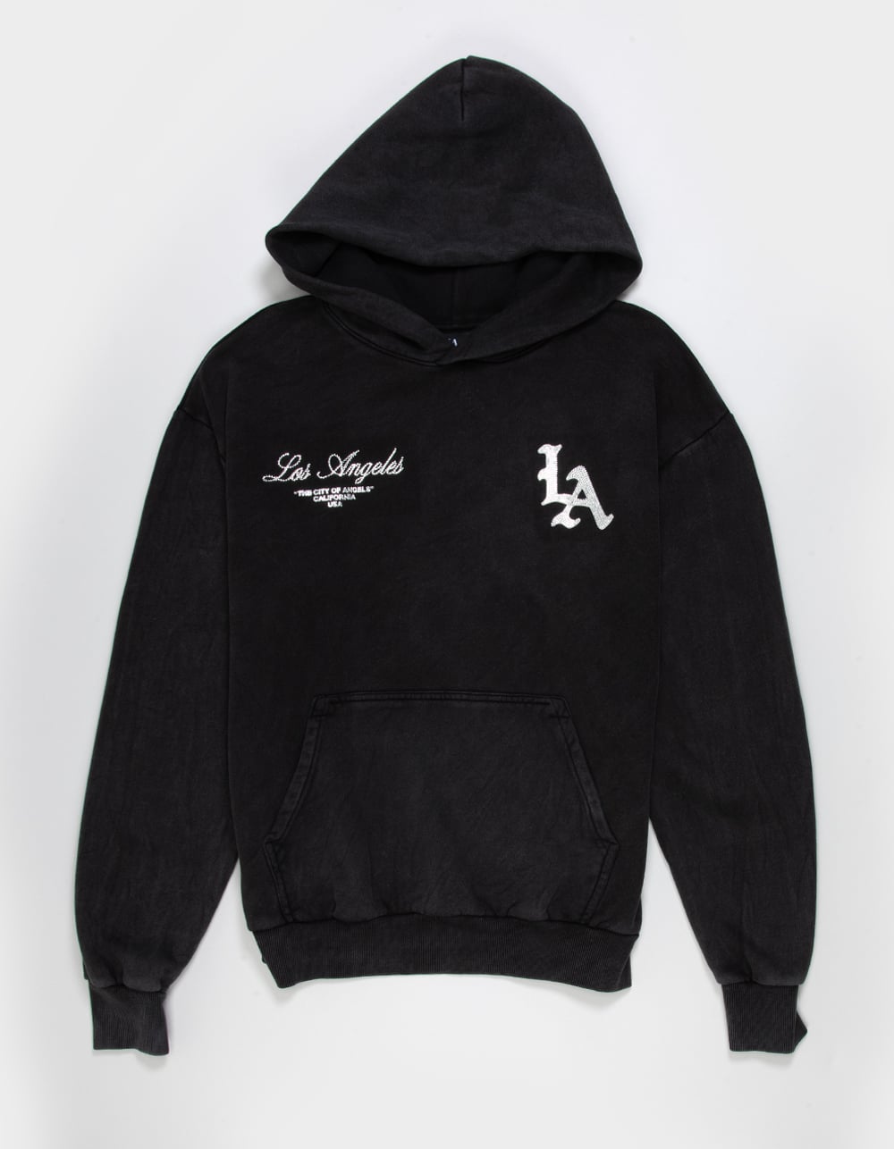 LA FAMILIA Stone Mens Hoodie - WASHED BLACK