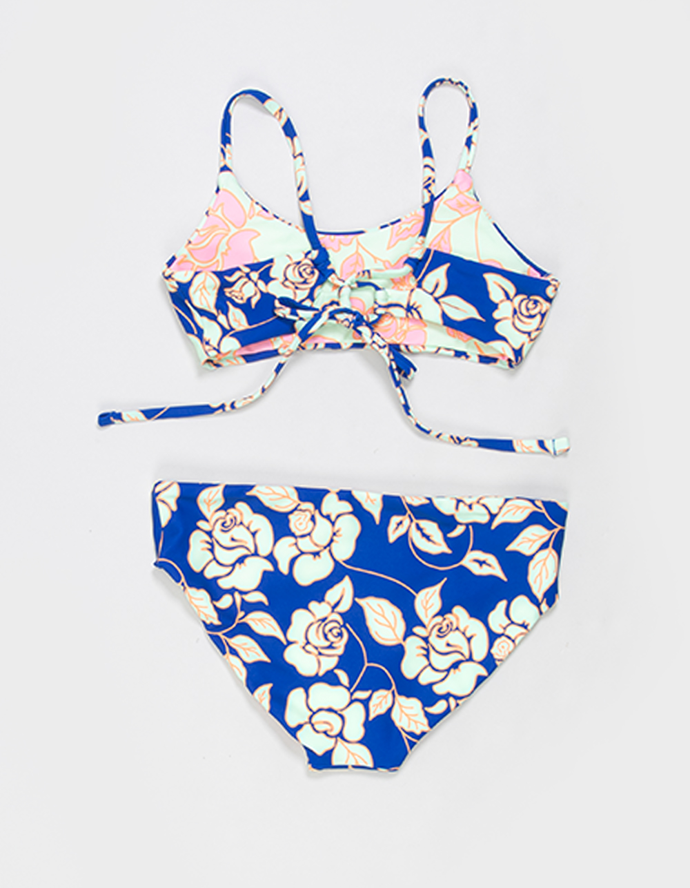 MAAJI Cobalt Flora Girls Reversible Bralette Bikini Set - BLUE COMBO