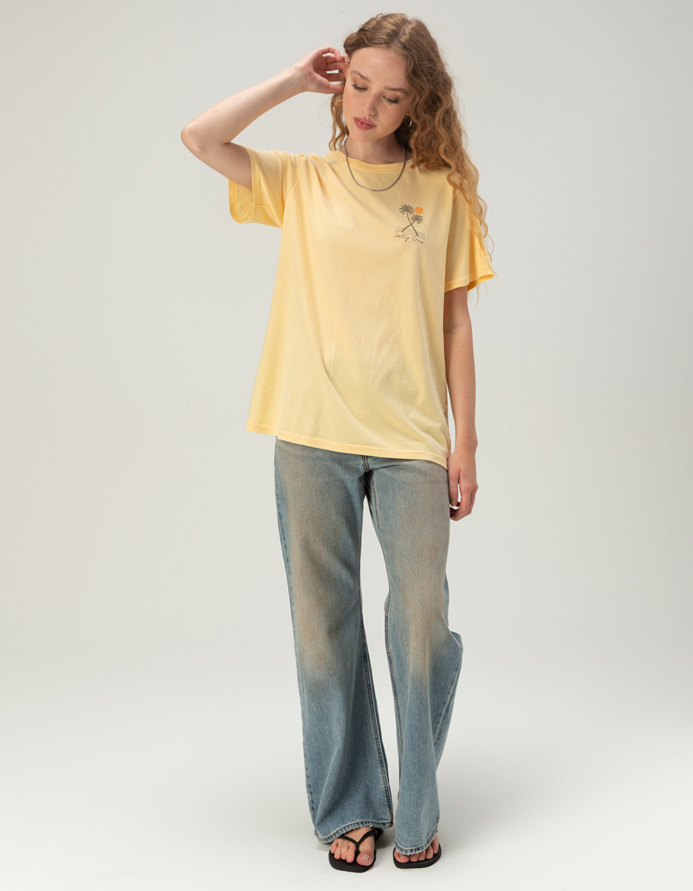 SALTY CREW Moon Wake Womens Boyfriend Tee - YELLOW
