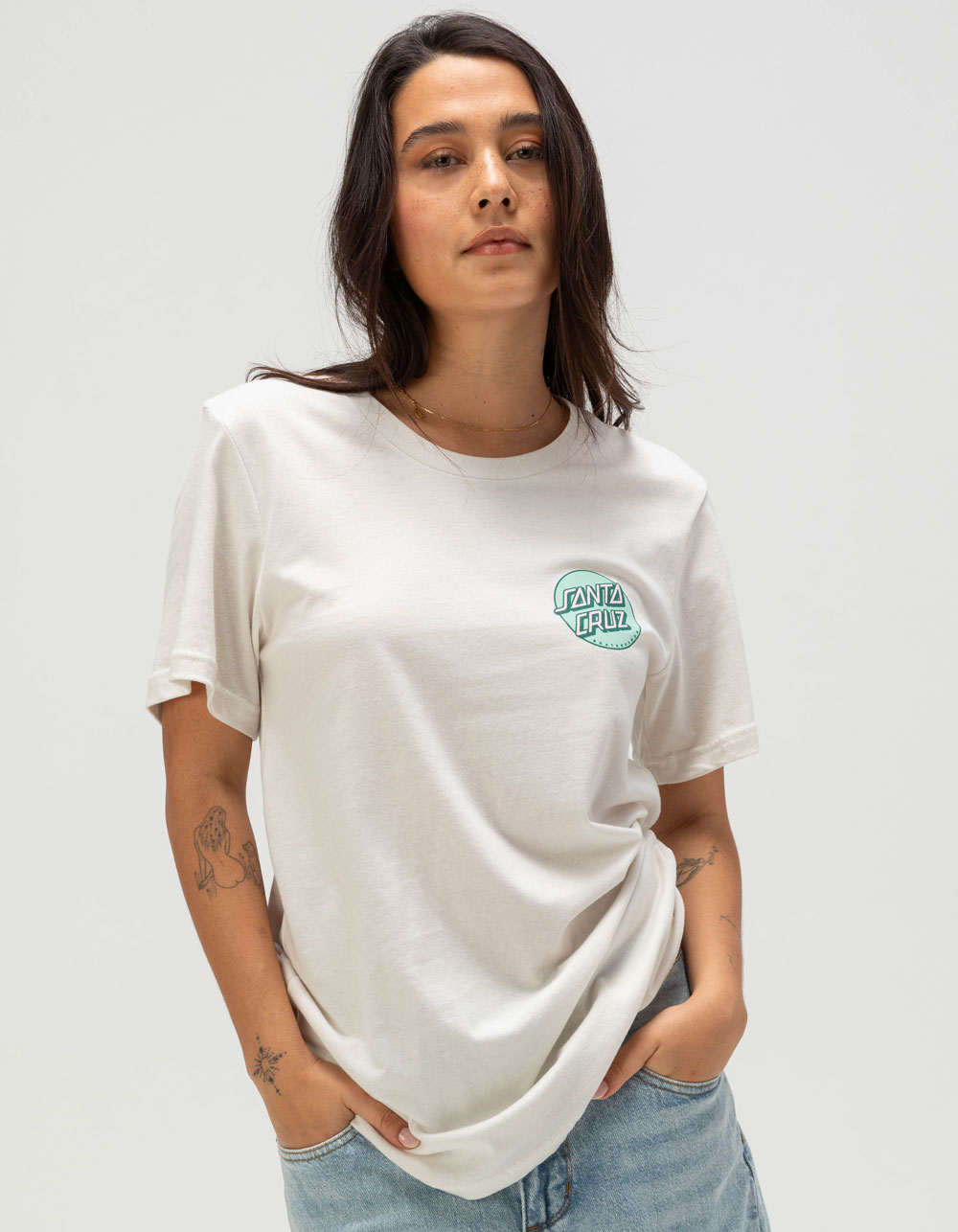 SANTA CRUZ Other Dot Womens Relaxed Tee - WHITE