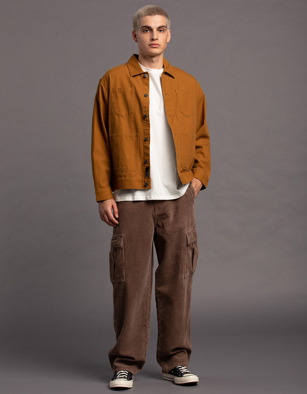 RSQ Mens Loose Corduroy Cargo Pants - EARTH | Tillys