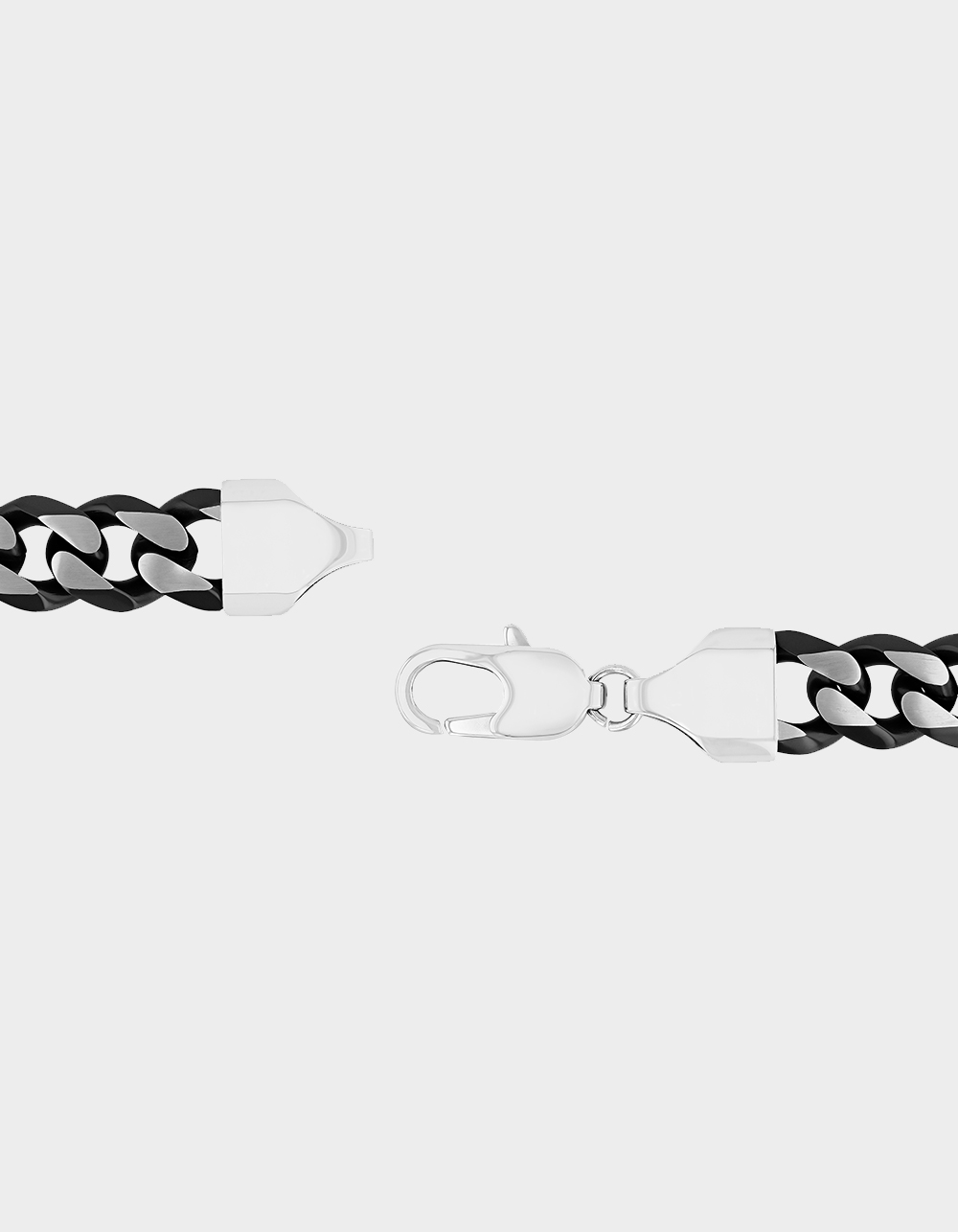 STEEL NATION Stainless Steel With Black IP Beveled Curb Link Bracelet - BLACK