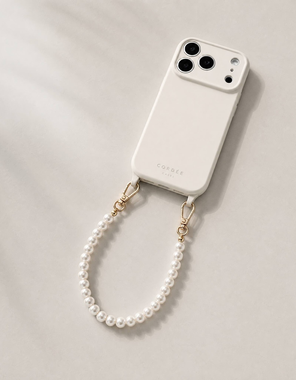 CORDEE CASES Pearl Phone Wristlet - ANTIQUE WHITE
