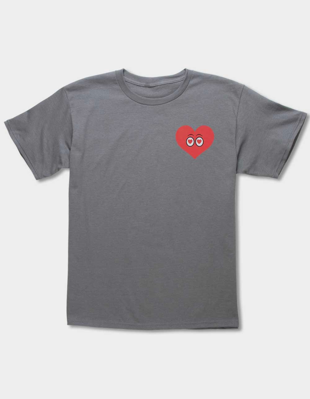 Heart Small Eyes Unisex Kids Tee - CHARCOAL