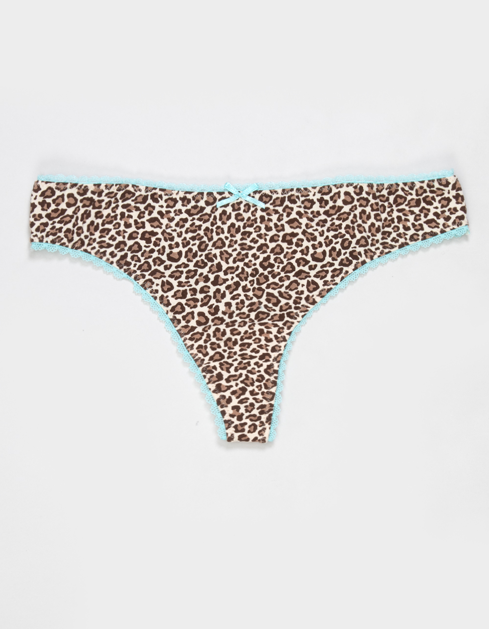 FULL TILT Cotton Bow Lace Trim Thong