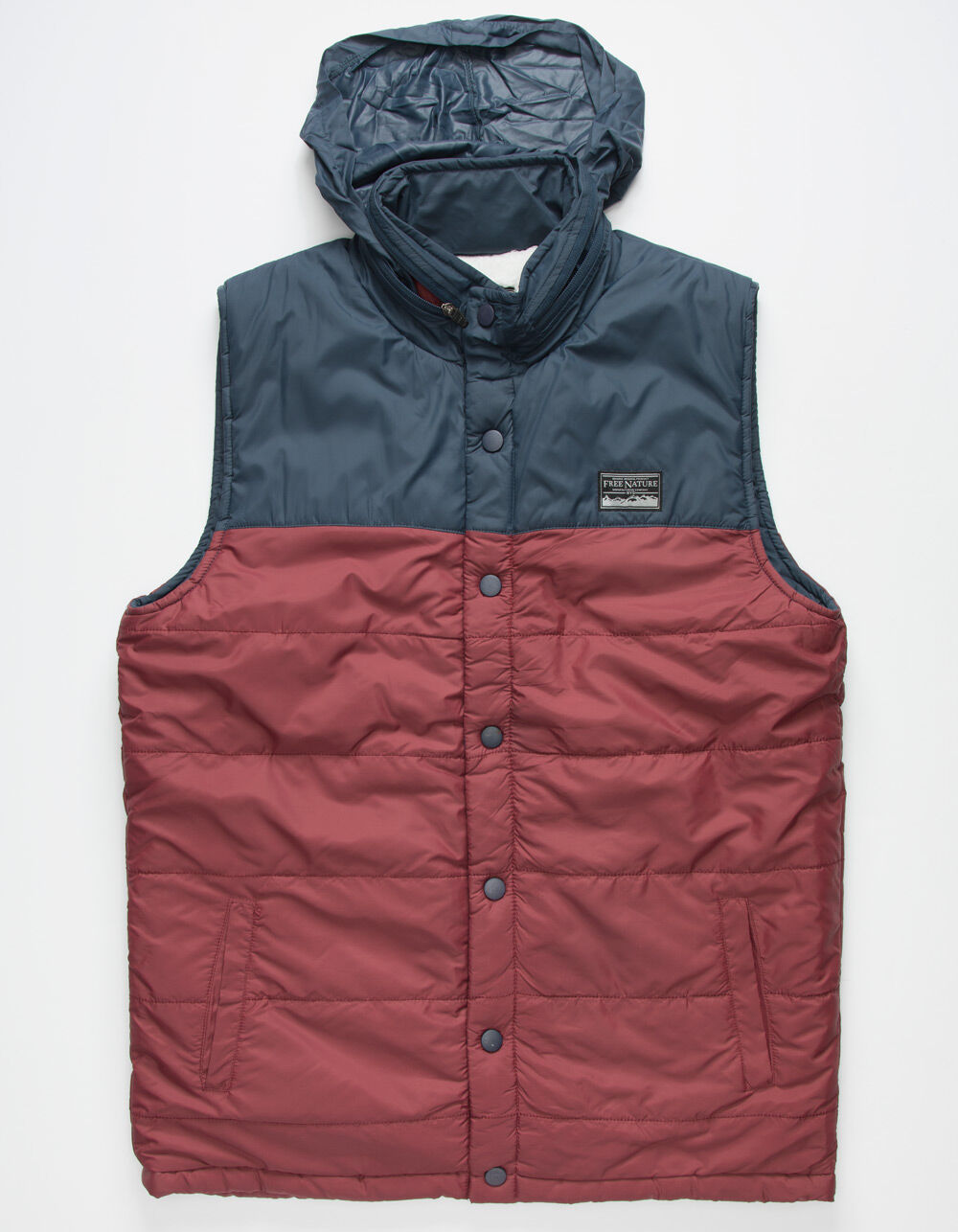 FREE NATURE Sherpa Navy Mens Puffy Vest - NAVY | Tillys