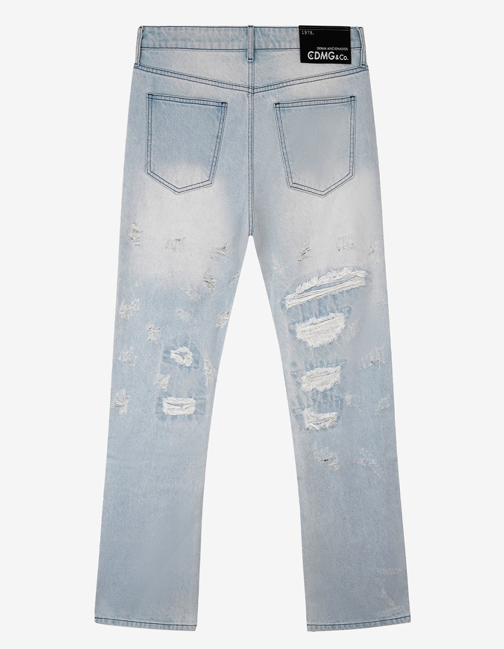 CALIBER Liberty Stud Mens Flare Jeans - LIGHT WASH