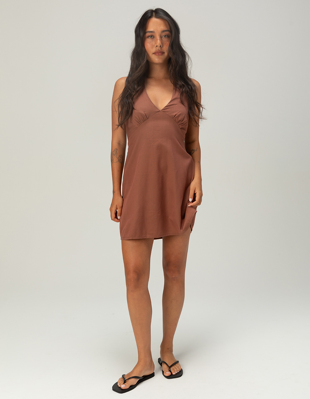 BILLABONG Sunny Sometimes Womens Halter Dress - BROWN