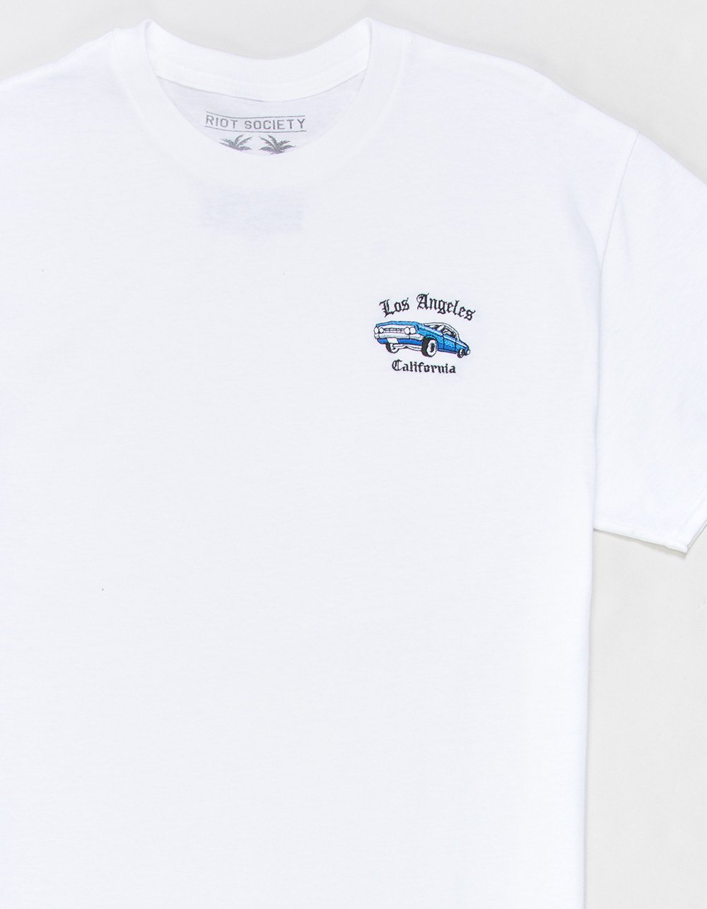RIOT SOCIETY Low Rider Embroidered Mens Tee - WHITE