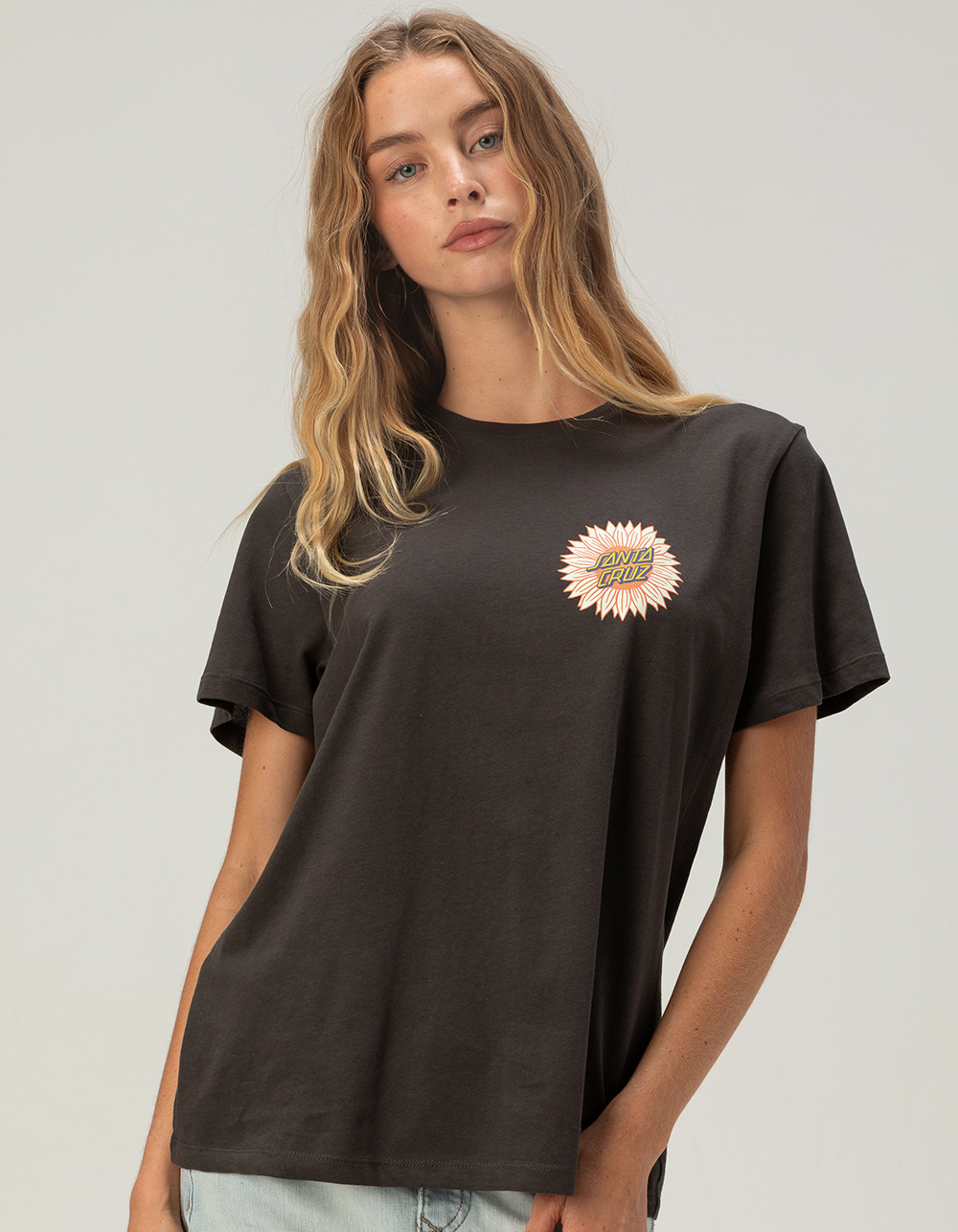 SANTA CRUZ Funky Bundle Womens Boyfriend Tee - BLACK