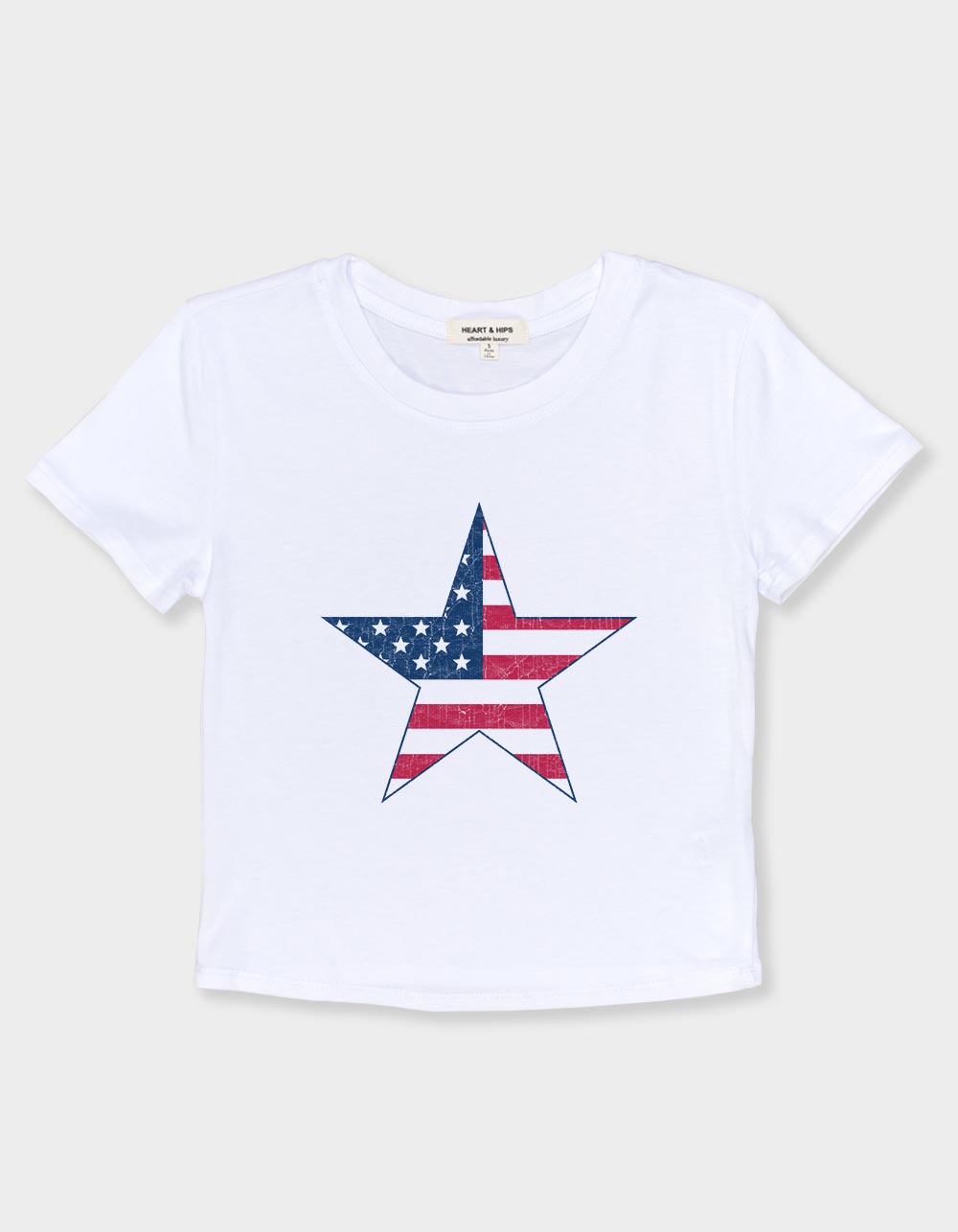 STAR Americana Womens Baby Tee - WHITE