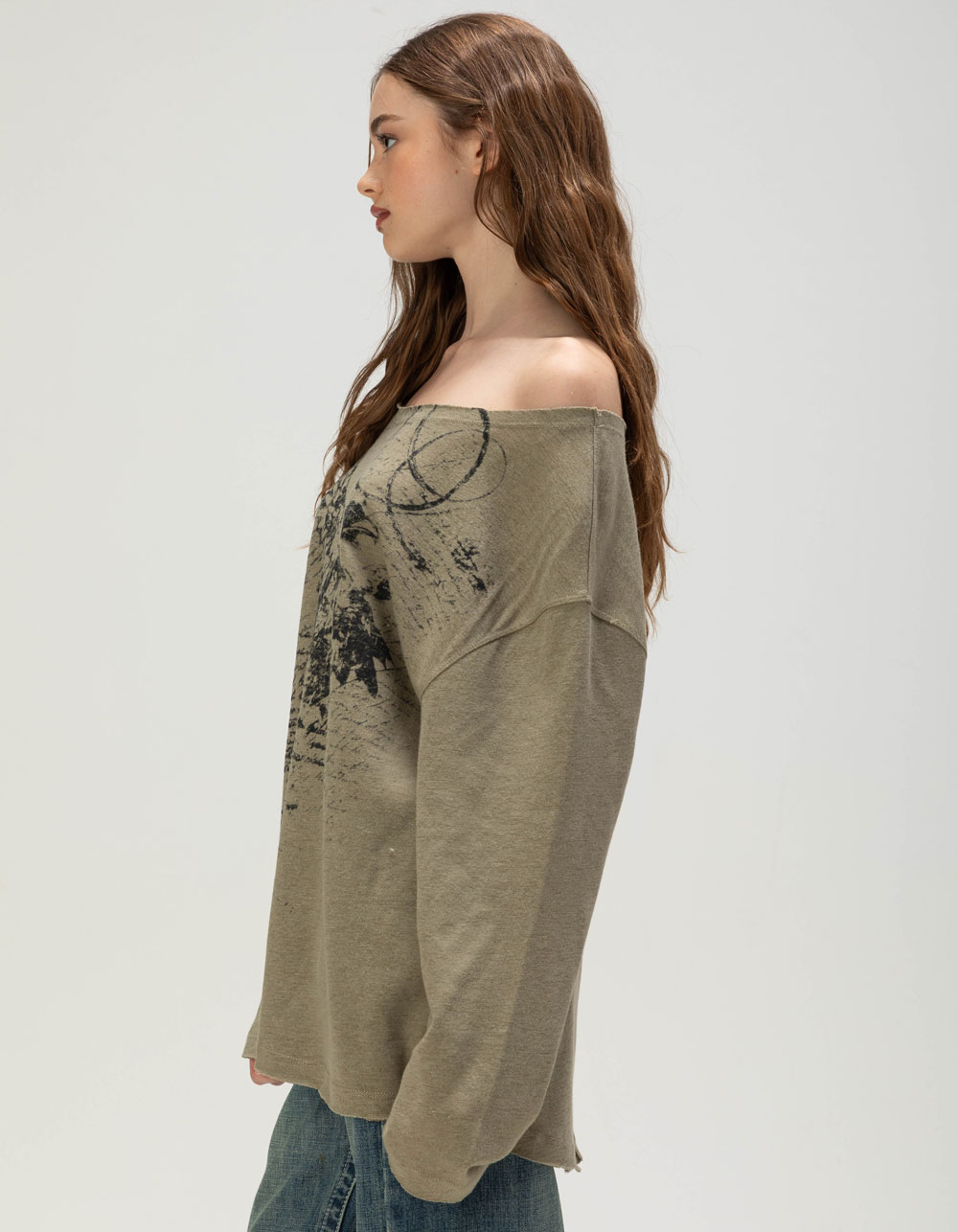 BDG Urban Outfitters Kurt Womens Off The Shoulder Top - SAGE