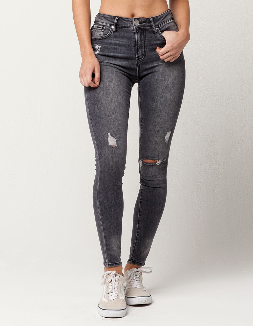 RSQ Manhattan High Rise Womens Ripped Skinny Jeans - GREY | Tillys