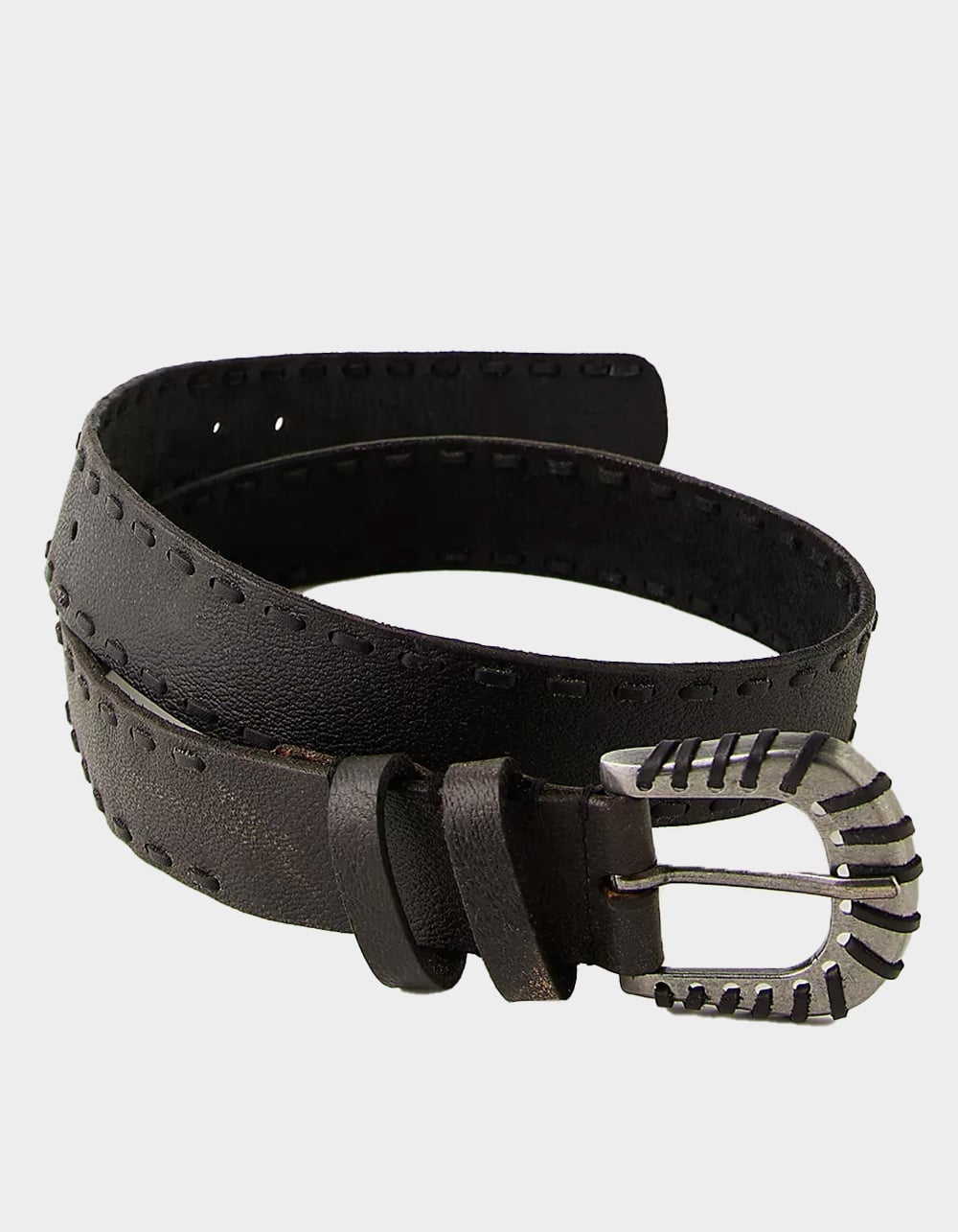 FREE PEOPLE Holt Womens Leather Belt - BLACK