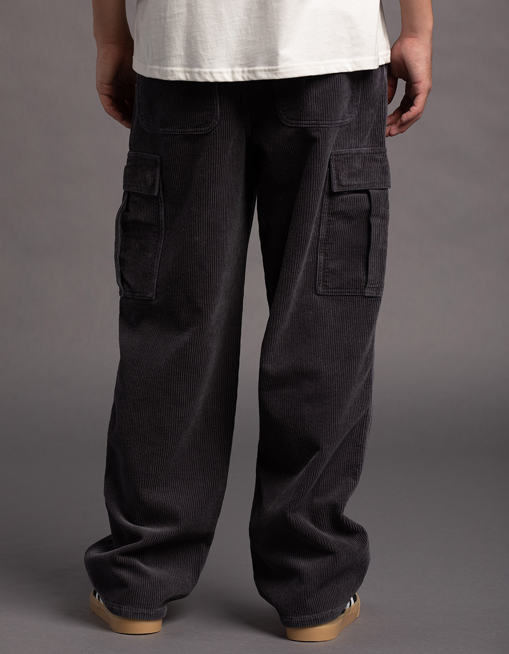RSQ Mens Loose Corduroy Cargo Pants - CHARCOAL | Tillys
