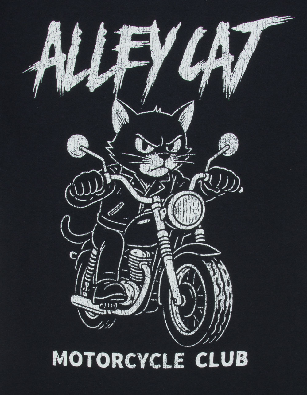 9TH LIFE Alley Cat Motorcycle Club Mens Tee - BLACK