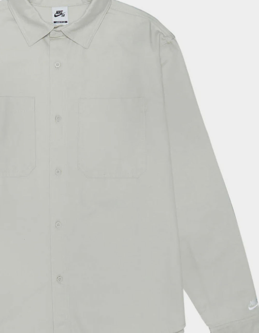 NIKE SB Mens Long Sleeve Button Up Shirt - BONE