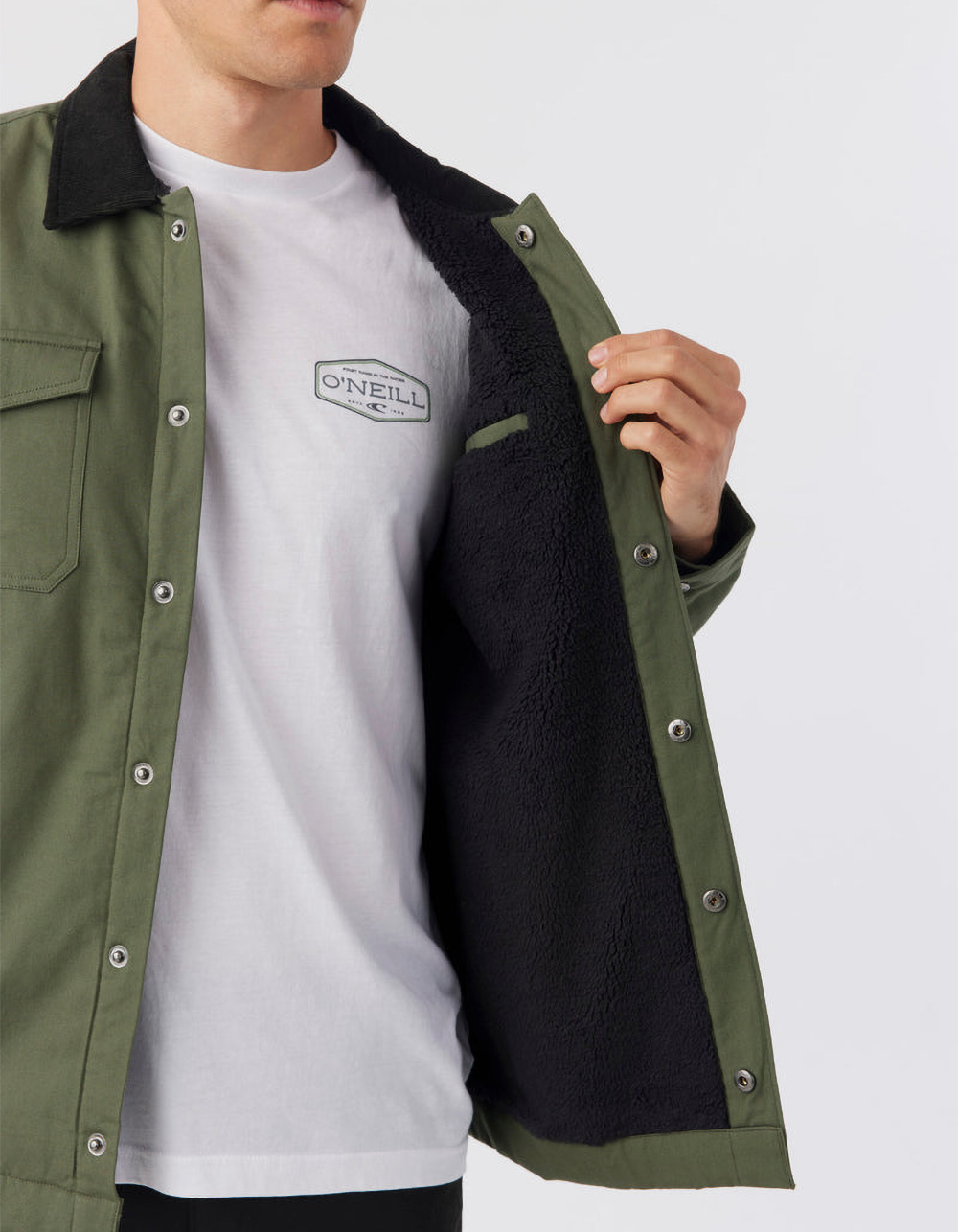 O'NEILL Beacon Mens Sherpa Lined Jacket KHAKI Tillys