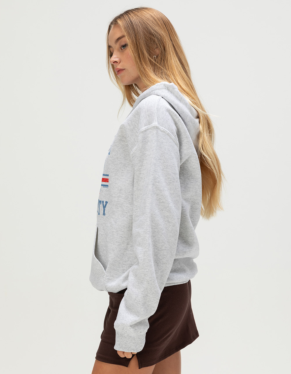 RIOT SOCIETY x Peanuts Snoopy U Womens Hoodie - HEATHER GRAY