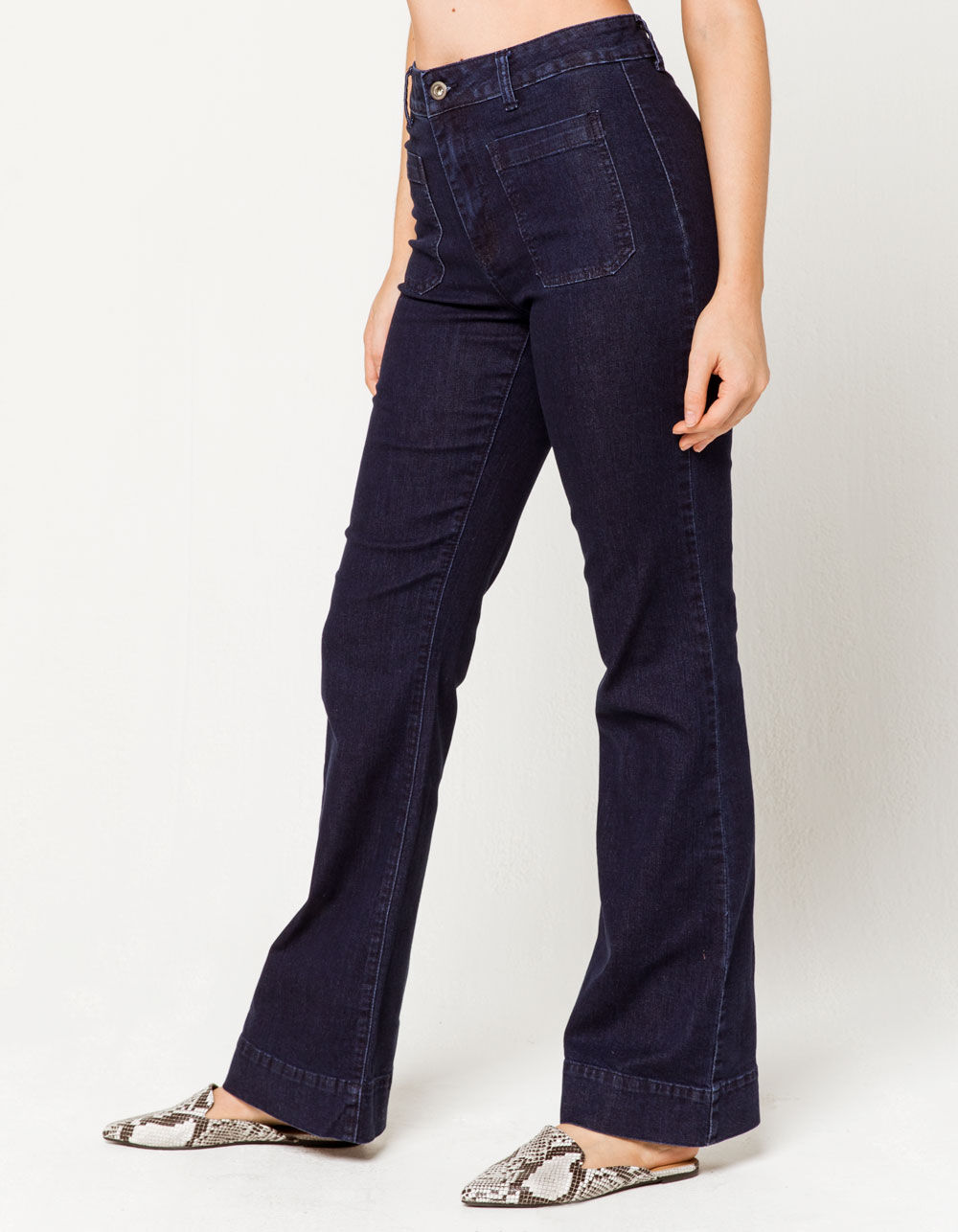OTHERS FOLLOW Joy Womens Flare Jeans - DARK | Tillys