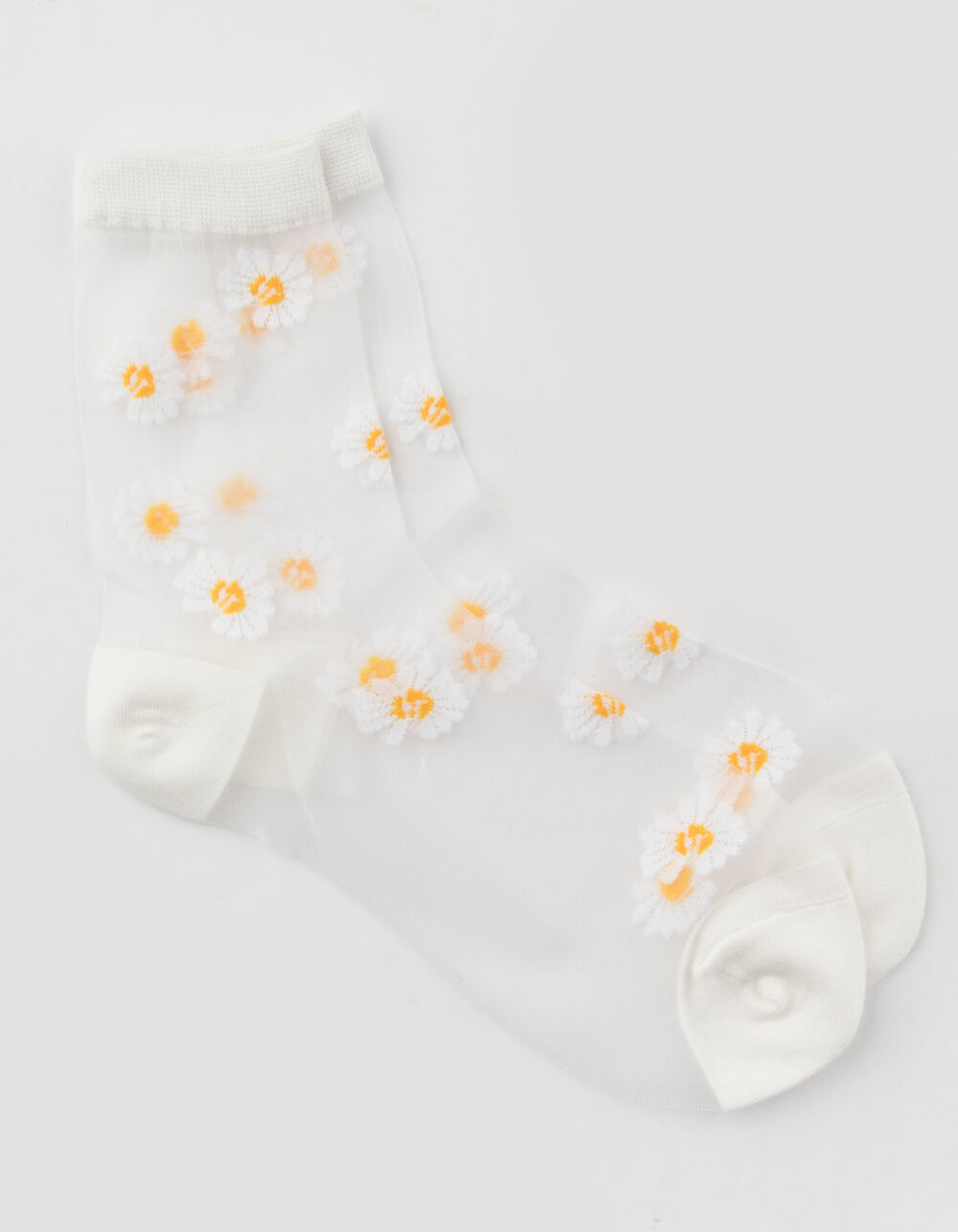 Sheer Daisy Womens White Ankle Socks WHITE Tillys